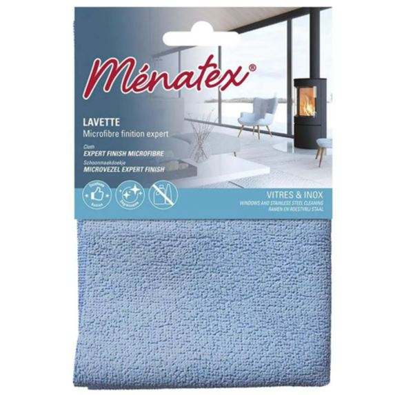 Lavette microfibre finition expert 31x32cm bleu - MENATEX