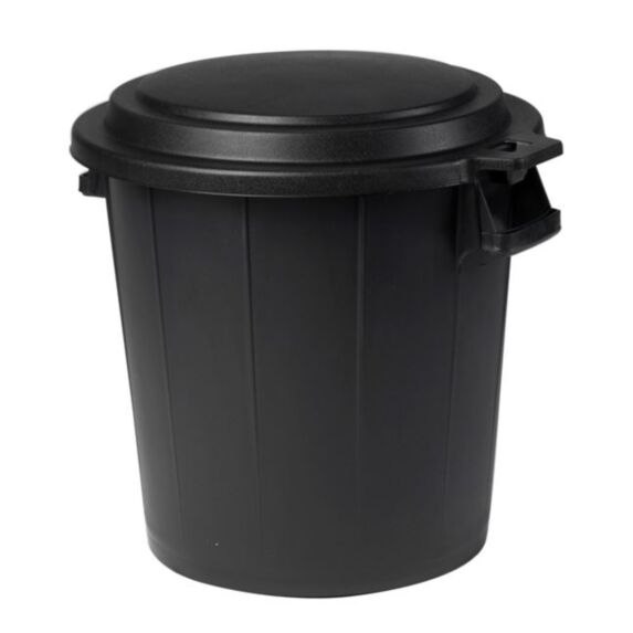 Poubelle 50L D54 x H51cm noir - EDA