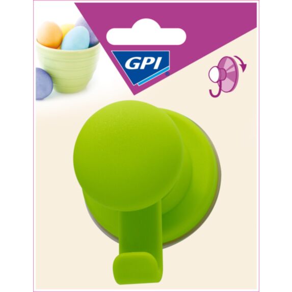 Crochet à ventouse vert repositionnable - GPI