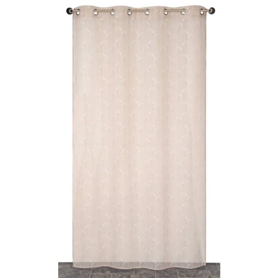 Voilage imprimé gomme 70's metalisé 140 x 240 cm naturel - CARPENTIER