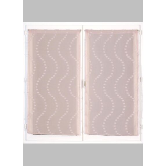 Vitrage jacquard reliéfé vague 60 x 90 cm vieux rose - CARPENTIER