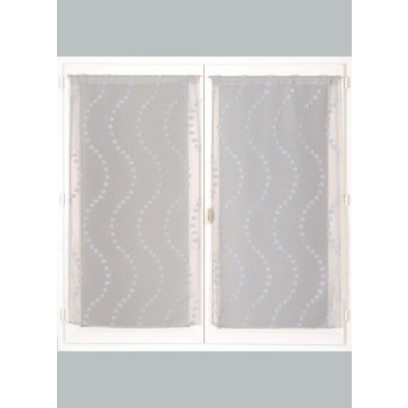 Vitrage jacquard reliéfé vague 60 x 160 cm gris - CARPENTIER