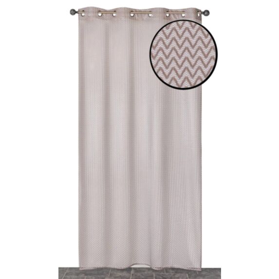 Voilage jacquard microdesign montagne 140 x 240 cm taupe - CARPENTIER