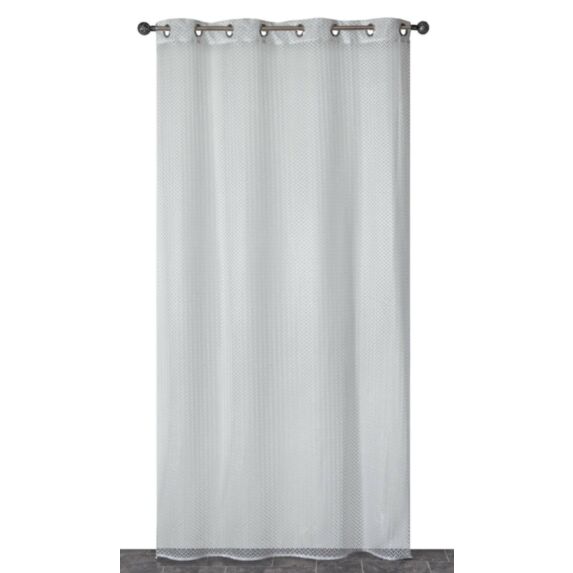 Voilage jacquard microdesign montagne 140 x 240 cm gris - CARPENTIER