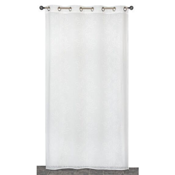 Voilage imprimé gomme floral 140 x 240 cm écru - CARPENTIER