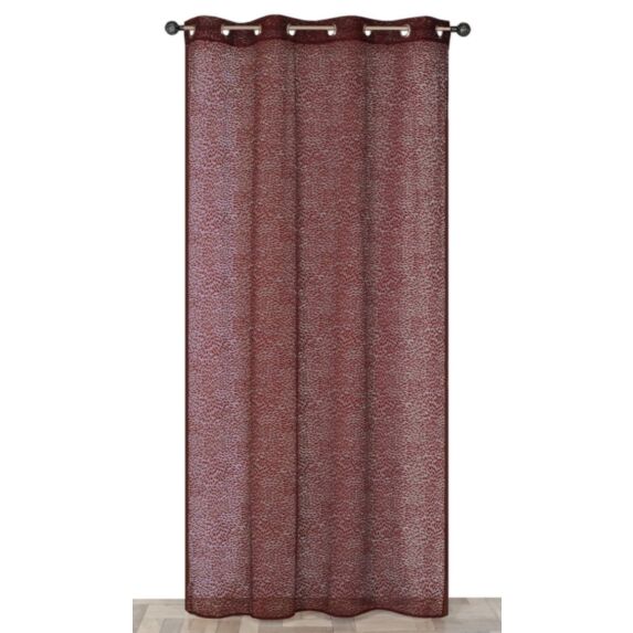Voilage jacquard animal 140 x 240 cm bordeaux - CARPENTIER