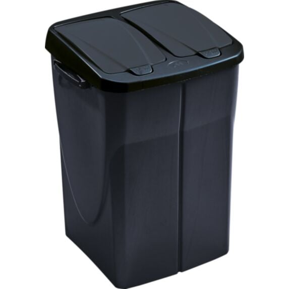 Poubelle de cuisine 45L double compartiment anthracite