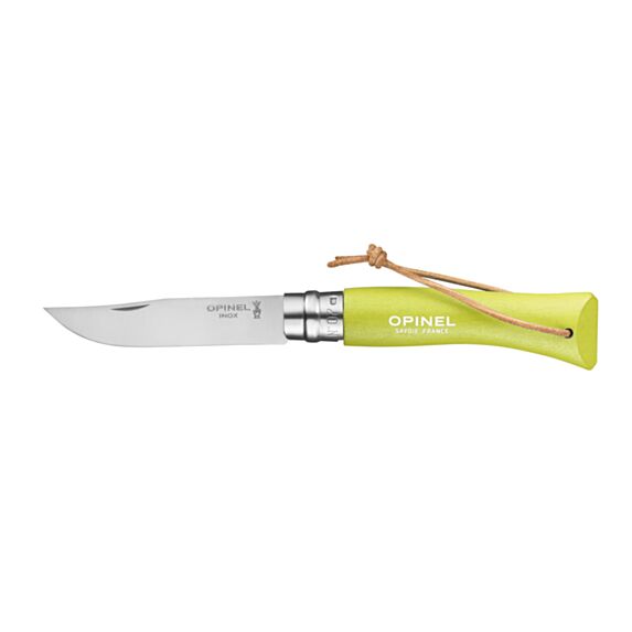 Baroudeur N°07 vert anis avec lien cuir - OPINEL