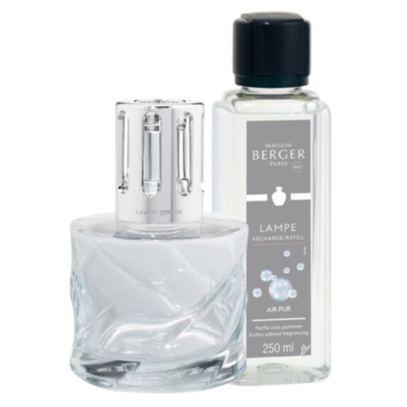 Coffret lampe Spirale transparent + parfum 250 mL - MAISON BERGER