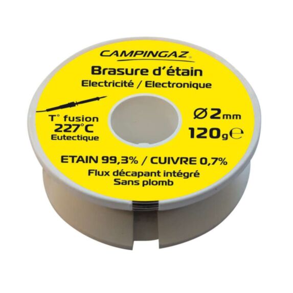 Fil à souder étain 99,3% / Cu 0,7% Ø2 120 G - CAMPINGAZ