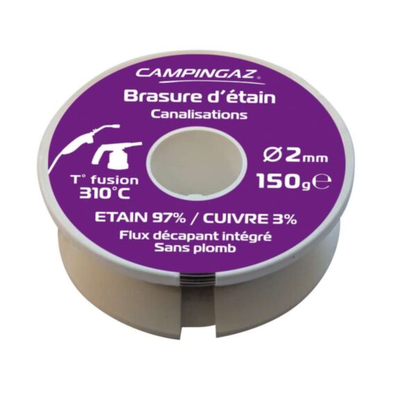Fil à souder étain 97% / Cu3% Ø2mm 150g - CAMPINGAZ