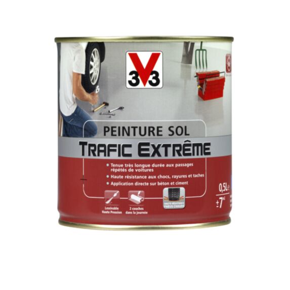 Peinture sol trafic extrême satin 0.5L - Rouge brique - V33