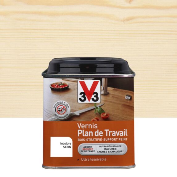 Vernis plan de travail satin incolore 0,5 L - V33