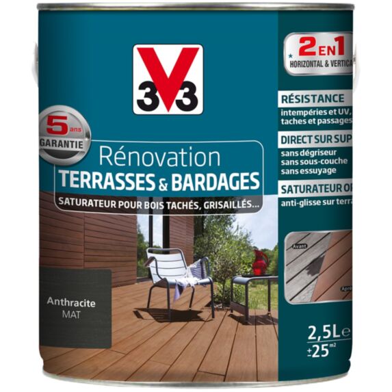 Rénovation Terrasses & Bardages mat anthracite 2,5 L - V33