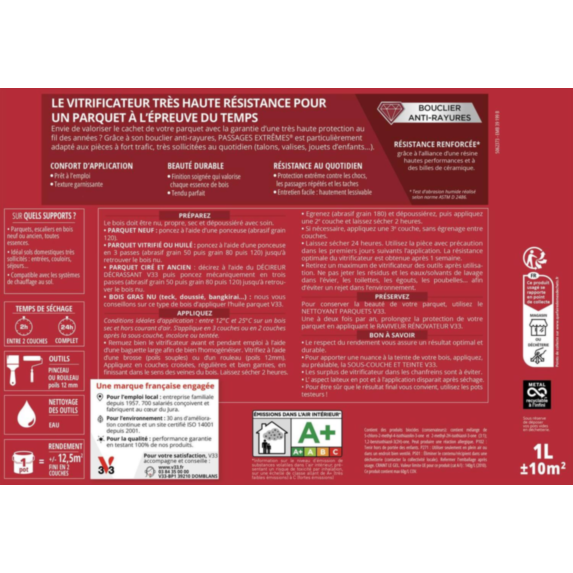Vitrificateur passages extrêmes incolore mat 5 L - V33