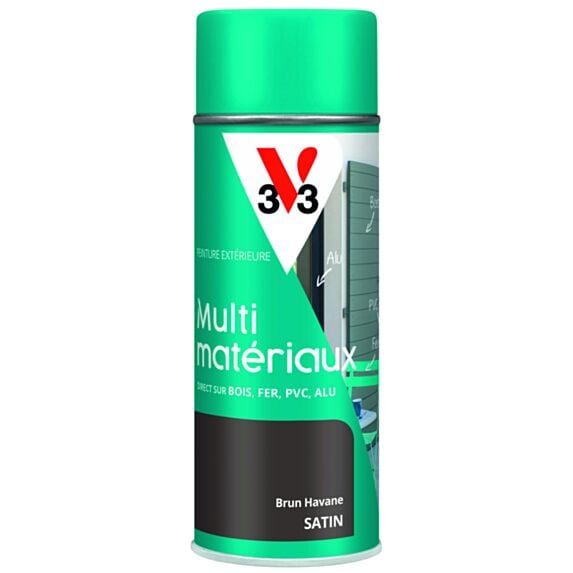 Peinture en aérosol multi matériaux brun havane 400 ml - V33
