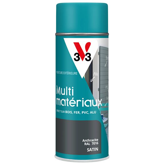 Bombe de peinture multi-matériaux anthracite satin 400ml