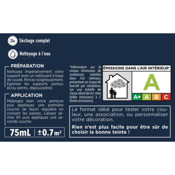 Testeur peinture Rénovation Multisupport gris galet satin 75 ml - V33