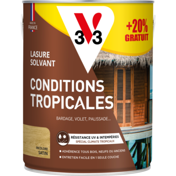 Lasure solvant Conditions Tropicales incolore 0,75L satin - V33