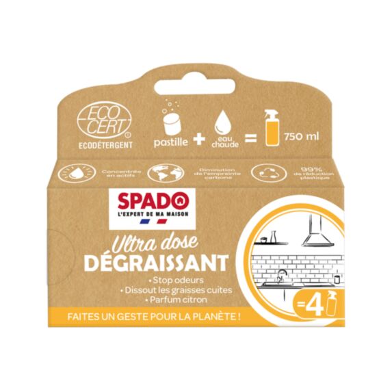 4 pastilles Dégraissant Citron Ultra Dose 8 g - SPADO