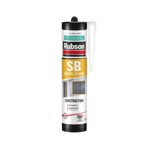Mastic Silicone Bâtiment 280ml blanc - RUBSON