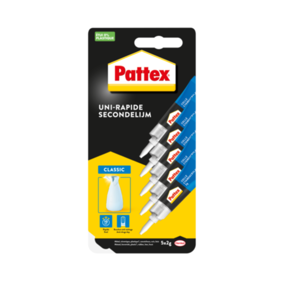 Colle de fixation Cyanoacrylates liquide 2g lot de 5 - PATTEX