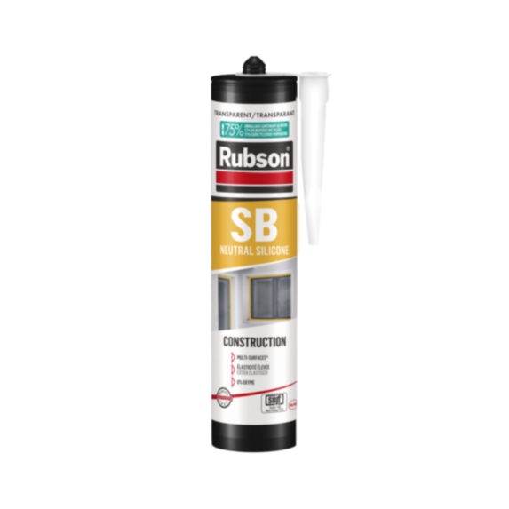 Mastic Silicone Bâtiment translucide 280ml transparent - RUBSON