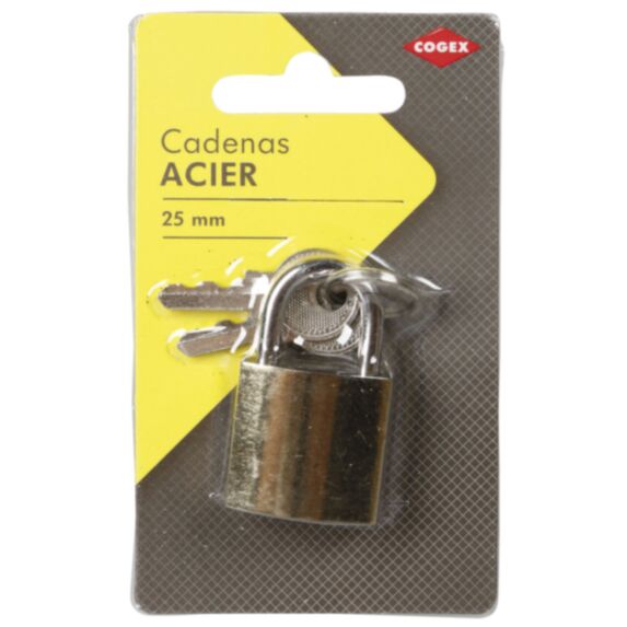 Cadenas acier 25mm + 2 clés - COGEX