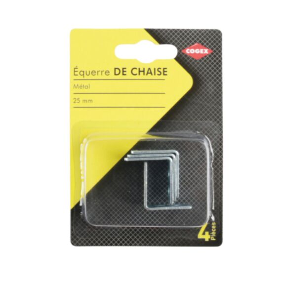 4 équerres de chaise métal 25mm x4 - COGEX