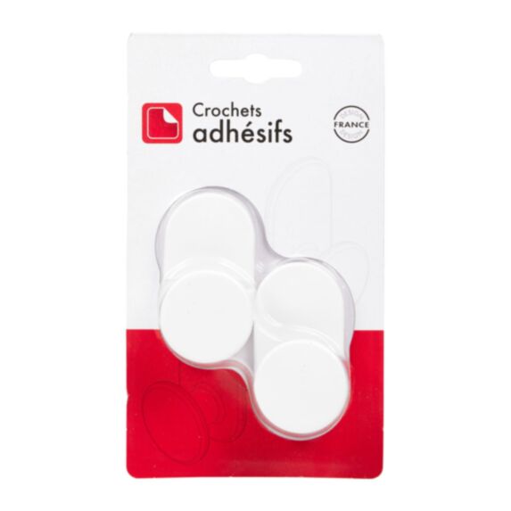 2 crochets adhésifs plastique 16,5cm blanc x2 - COGEX