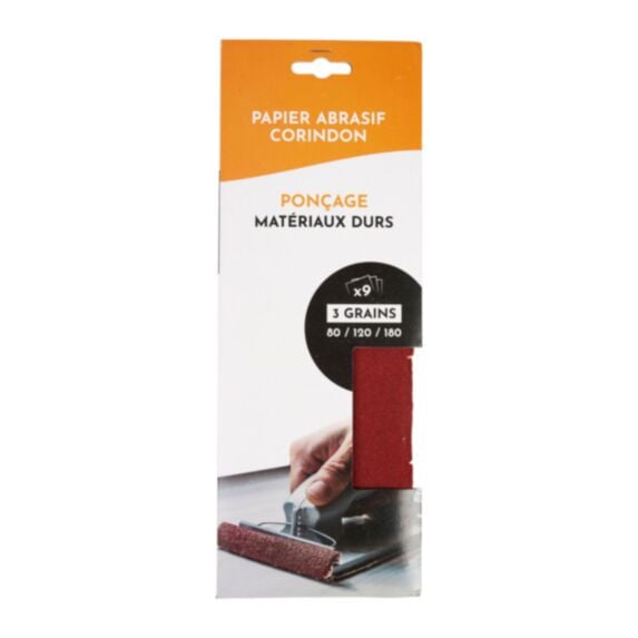 Papier abrasif 9 feuilles 3 grains 80/120/180 - COGEX