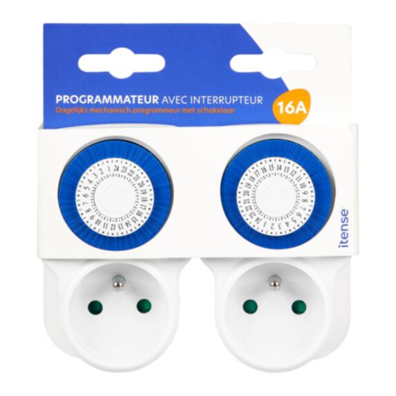 2 programmateurs mécaniques avec interrupteurs journaliers blanc - COGEX