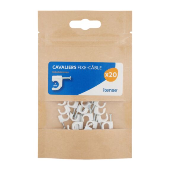 20 cavaliers attache câble 7mm blanc - COGEX