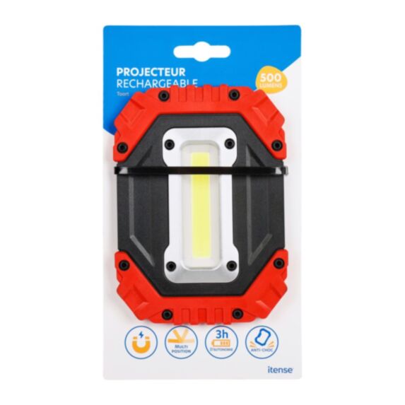Torche projecteur rechargeable 500lm - ITENSE