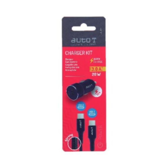 Kit chargeur auto USB-C 20W 5A - AUTO T