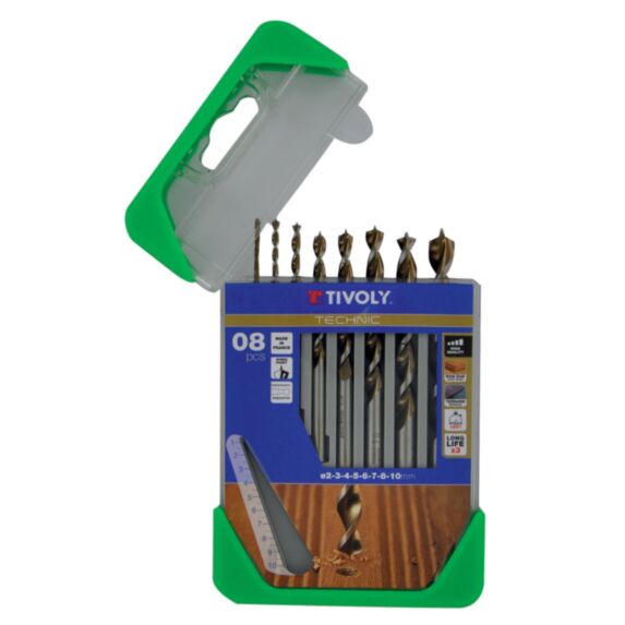 Coffret 7 forets bois Technic Ø 3-4-5-6-7-8-10 mm - TIVOLY