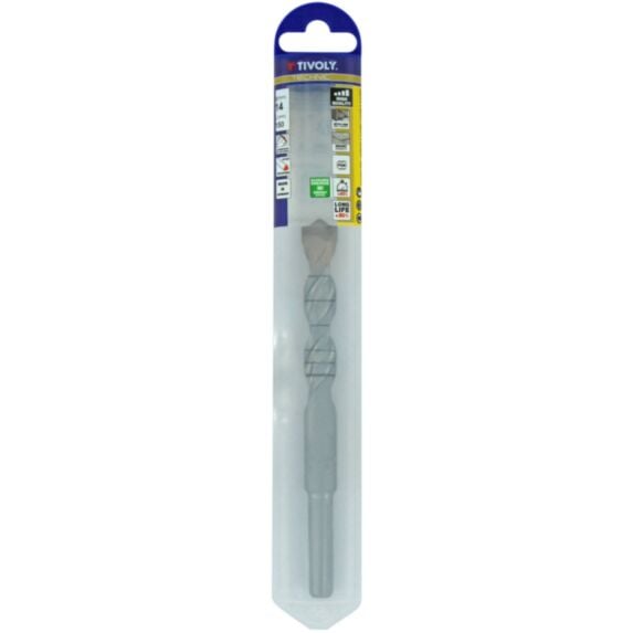 Foret béton ø14 queue cylindrique 3 méplats l10