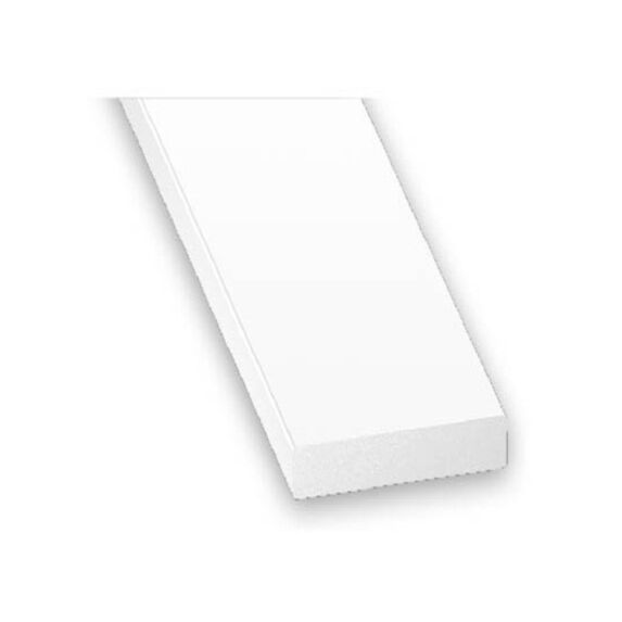 Plat PVC blanc 25 x 5 mm, 1 m - CQFD