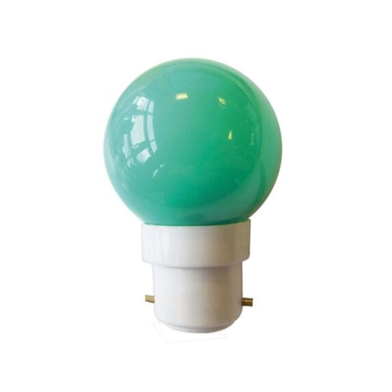 Ampoule Sphérique LED B22 230V 0.7W verte - TIBELEC