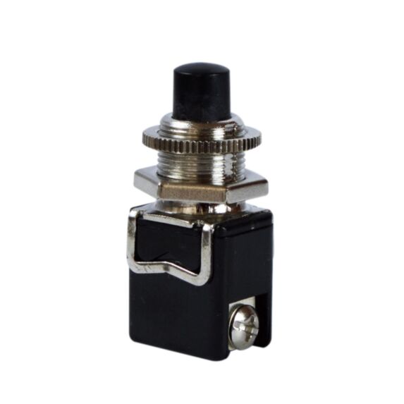 Interrupteur Poussoir Contacteur 12x23mm 250V Noir - TIBELEC