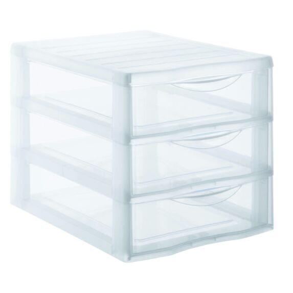 Mini-tour de rangement 3 tiroirs A4 Orgamix transparent - SUNDIS
