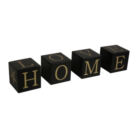 Décoration cubes Love & Home noir/doré - OSTARIA
