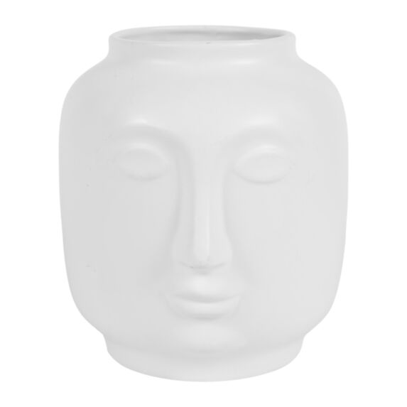 Vase Visage céramique Blanc Ø9xH,17cm - OSTARIA