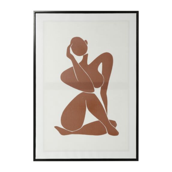 Toile encadrée femme abstraite coton 70x70cm brun - OSTARIA