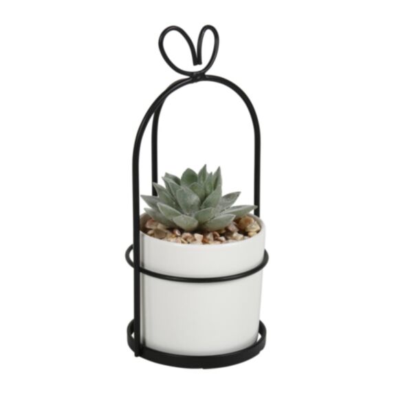 Plante artificielle en pot cerclé Ø9cm 3 assortis - OSTARIA