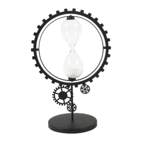 Sablier décoratif verre/métal 22x14x33,5cm noir - OSTARIA