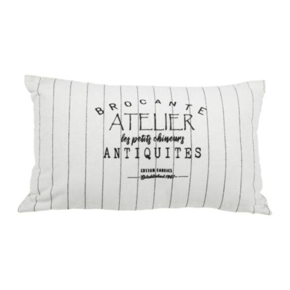 Coussin décoratif Atelier 30x50cm blanc rayé - OSTARIA