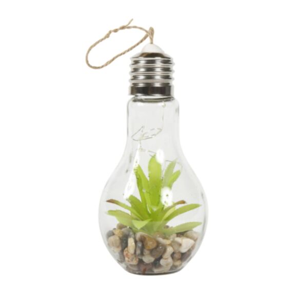 Plante artificielle ampoule verre Ø10xH21cm - OSTARIA