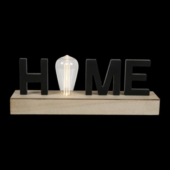 Décoration mot Home bois 17x17cm noir - OSTARIA