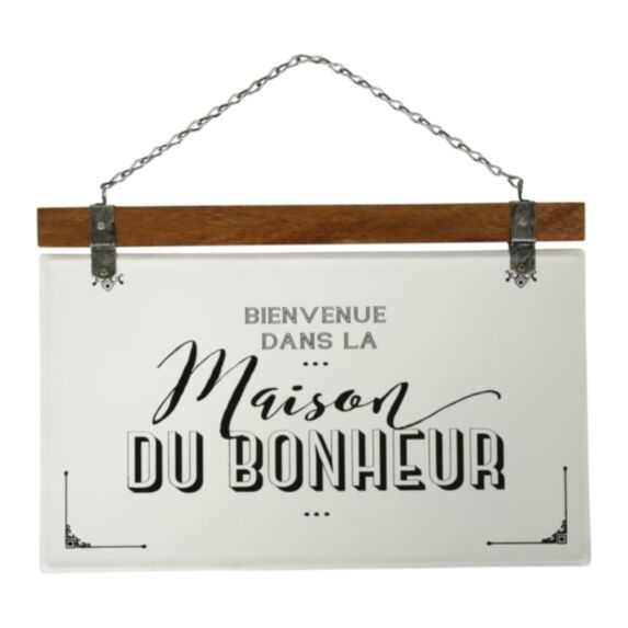 Décoration murale plaque Maison 35 x 33 cm métal/bois - OSTARIA